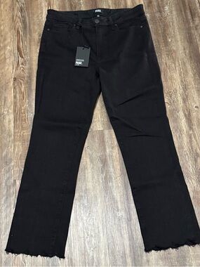 Paige Jacqueline Straight Jeans Women's 30 Frayed Hem in Vintage Black Wash NWT